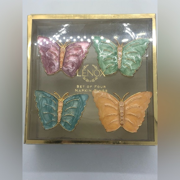 Lenox Kitchen Lenox Butterfly Napkin Ring Set Of 4 New In Box